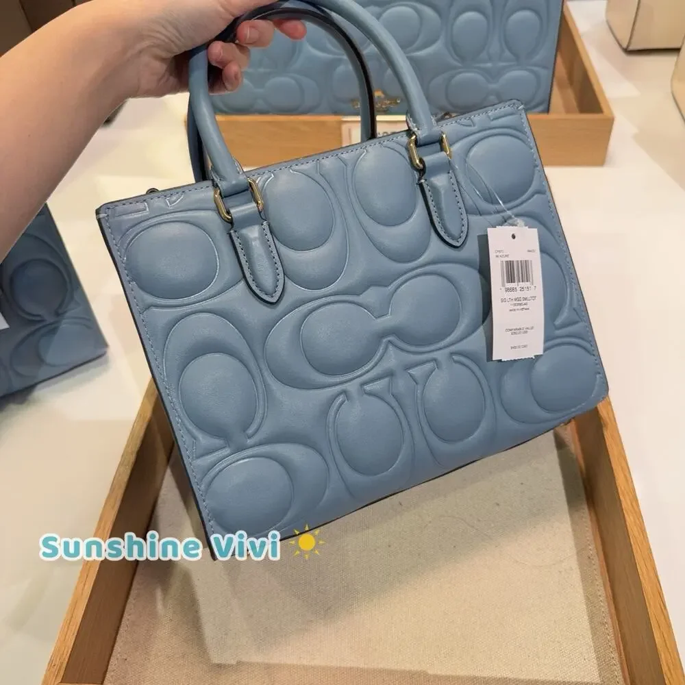 NWT Coach Maggie Small Tote Bag Signature CY670 smooth leather/Gold/Azure